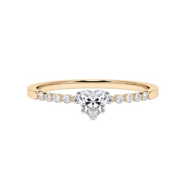 Diamantring Roségold 585 & Weißgold 585 Herz-Diamant zus. 0,400ct RU-1786