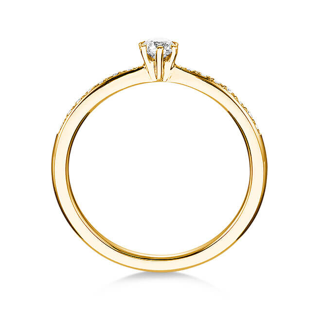 Solitär Ring Gelbgold Brillant stehend