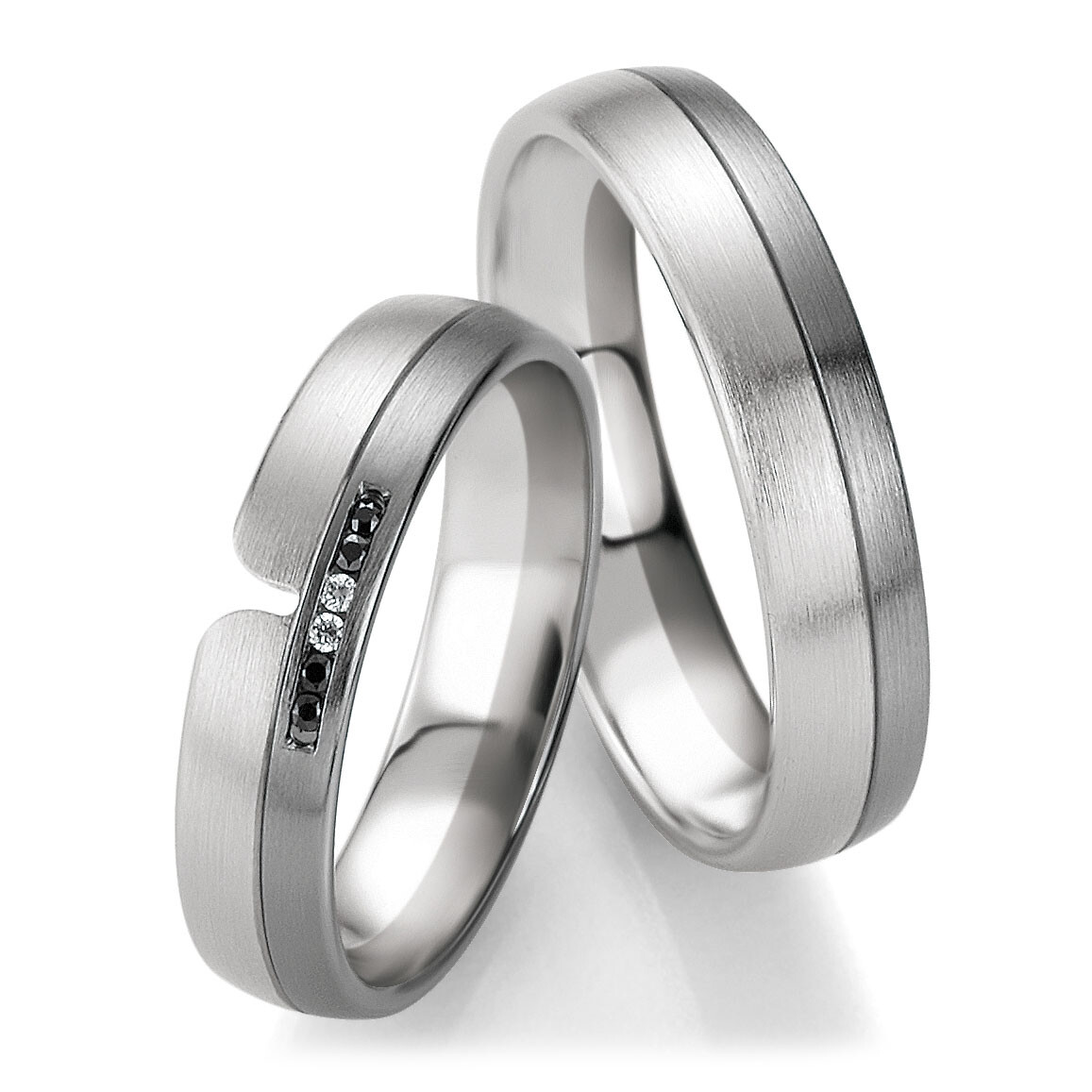 Trauringe Weißgold & Graugold 48/06403 & 48/06404