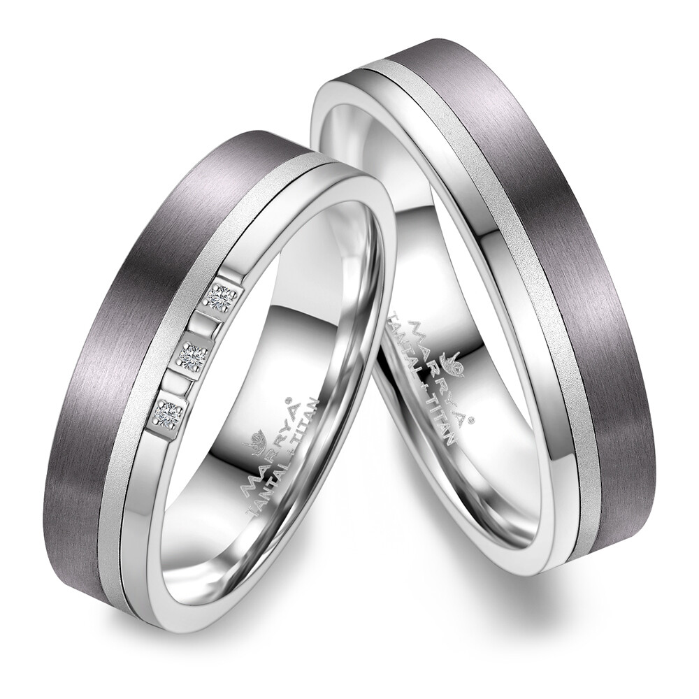 Trauringe Partnerringe Tantal Titan Zirkonia TA02