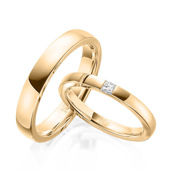 Trauringe Roségold Princess-Diamant RU-1612
