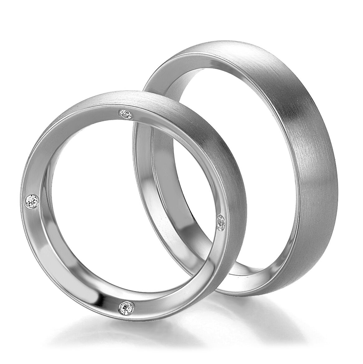 Trauringe Weißgold Design 48/05225 & 48/05226 Eheringe