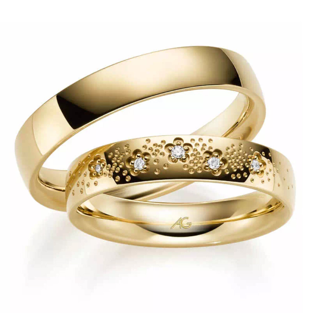 Trauringe Gelbgold Brillant 4/31111/4.5 & 31111/4.5