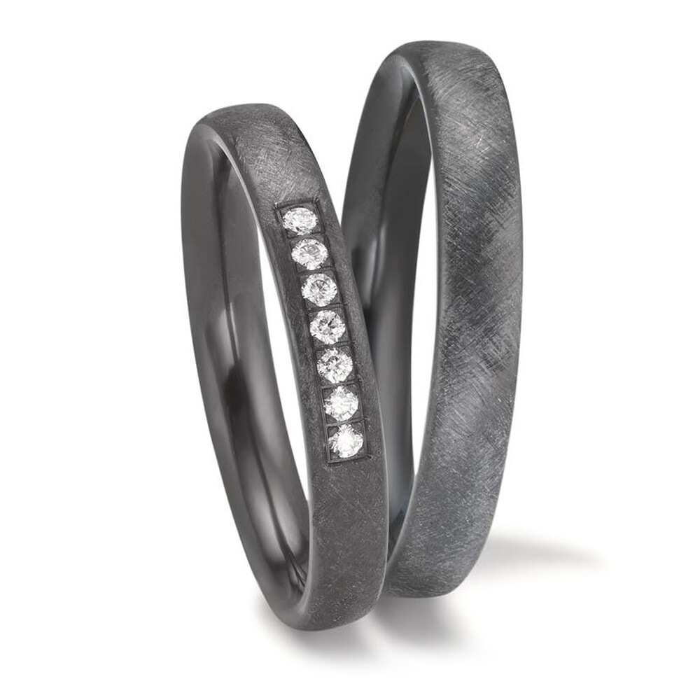 Eheringe aus Zirkonium Memoire Brillant 0,070 ct.