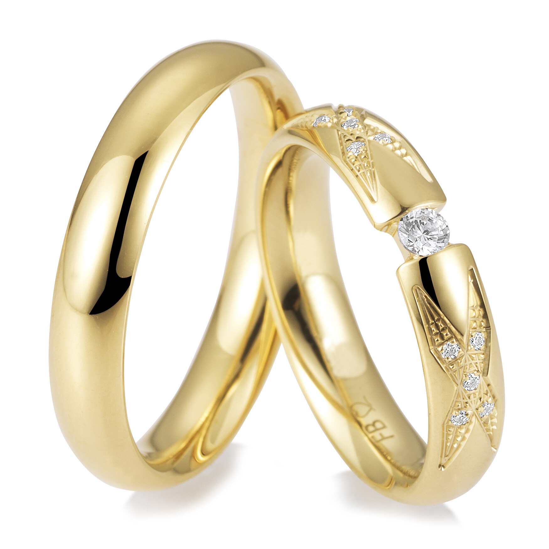 Trauringe Gelbgold Brillant BR 48/05873 & 48/05874