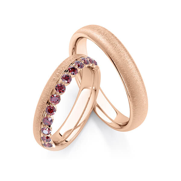 Trauringe Memoire Rotgold 375 Cherry Red zus. 0,480 ct. RU-1762