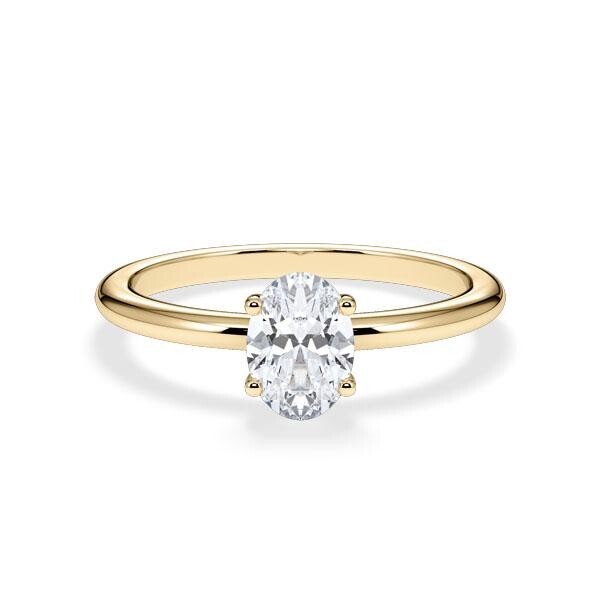 Verlobungsring Hidden Halo Oval Gelbgold RU-1902