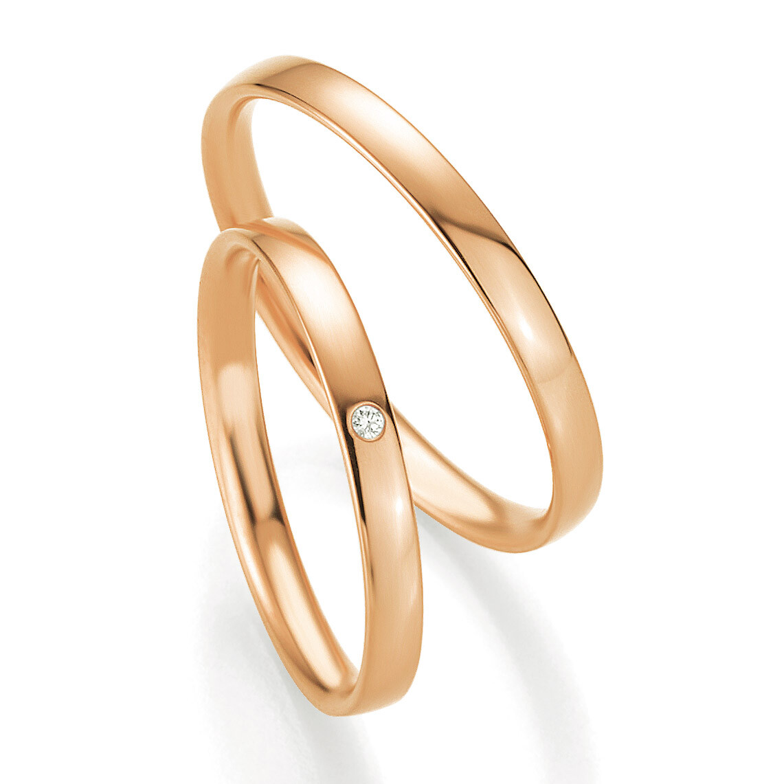 Trauringe Roségold Basic Slim 48/04301 & 48/04302