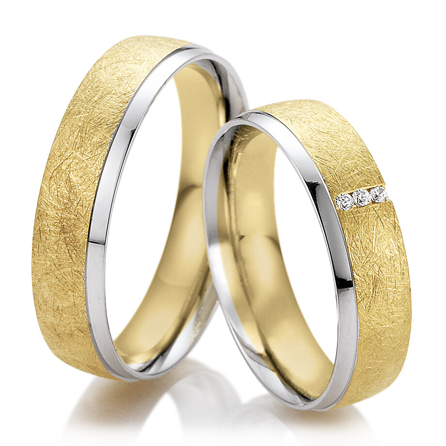 Trauringe Gelbgold & Weißgold Rainbow 48/06233 & 48/06234