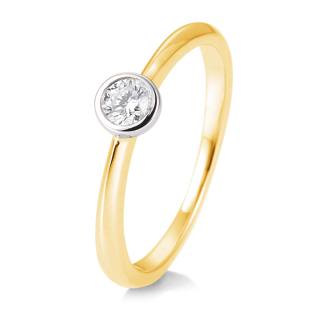 Ring BR107-9 Weißgold & Gelbgold Zarge