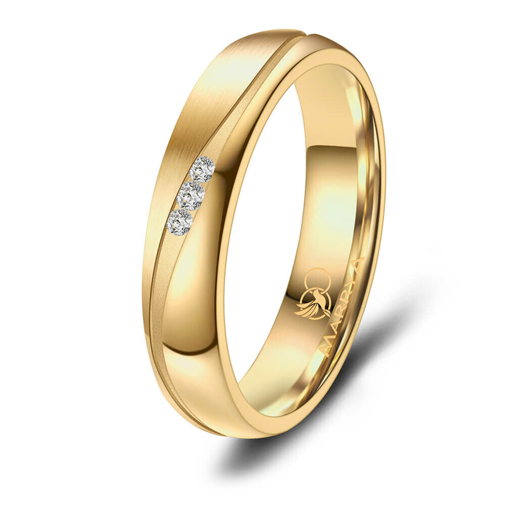 Damenring Titan Gelbgold plattiert Zirkonia TI35