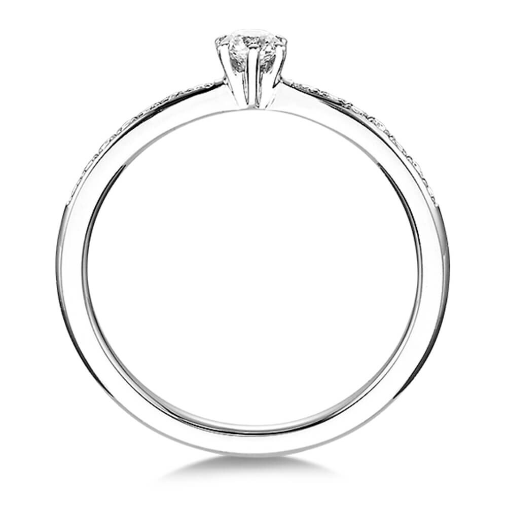 Solitär Ring Weißgold Brillant stehend