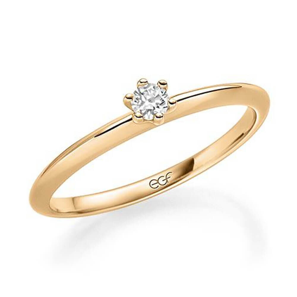 Verlobungsring Chaton-Solitär Roségold Brillant F1285