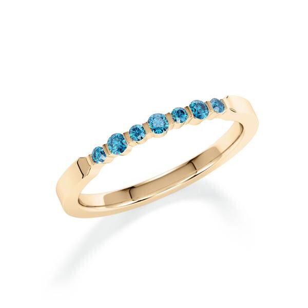Memoire- Vorsteckring Roségold 585 zus. 0,150ct. Skyblue 1805