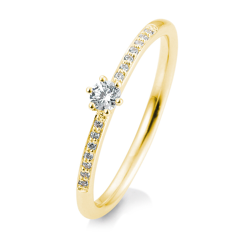 Verlobungsring Pavé BR197 Gelbgold Brillant