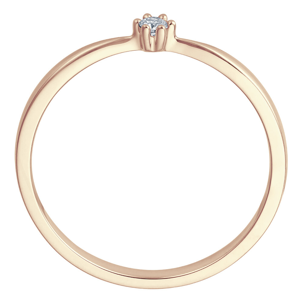 Solitaire Ring Roségold Brillant 0.040 ct. w/si, stehend