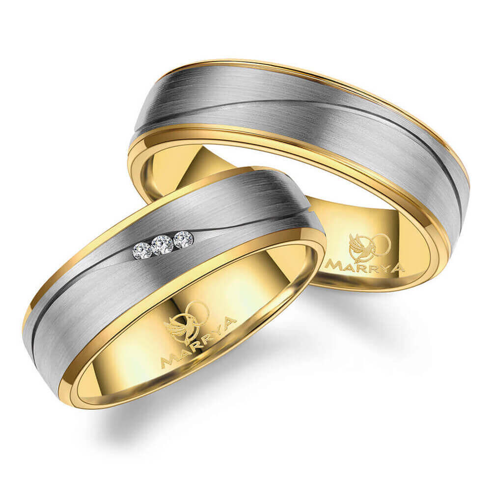 Trauringe Partnerringe Titan Gold Brillant TI50