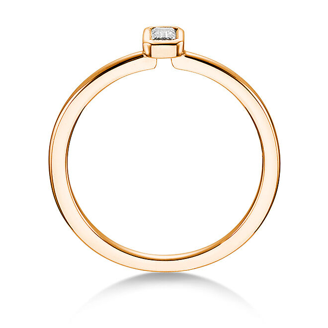Verlobungsring Emerald Cut Rotgold 27127