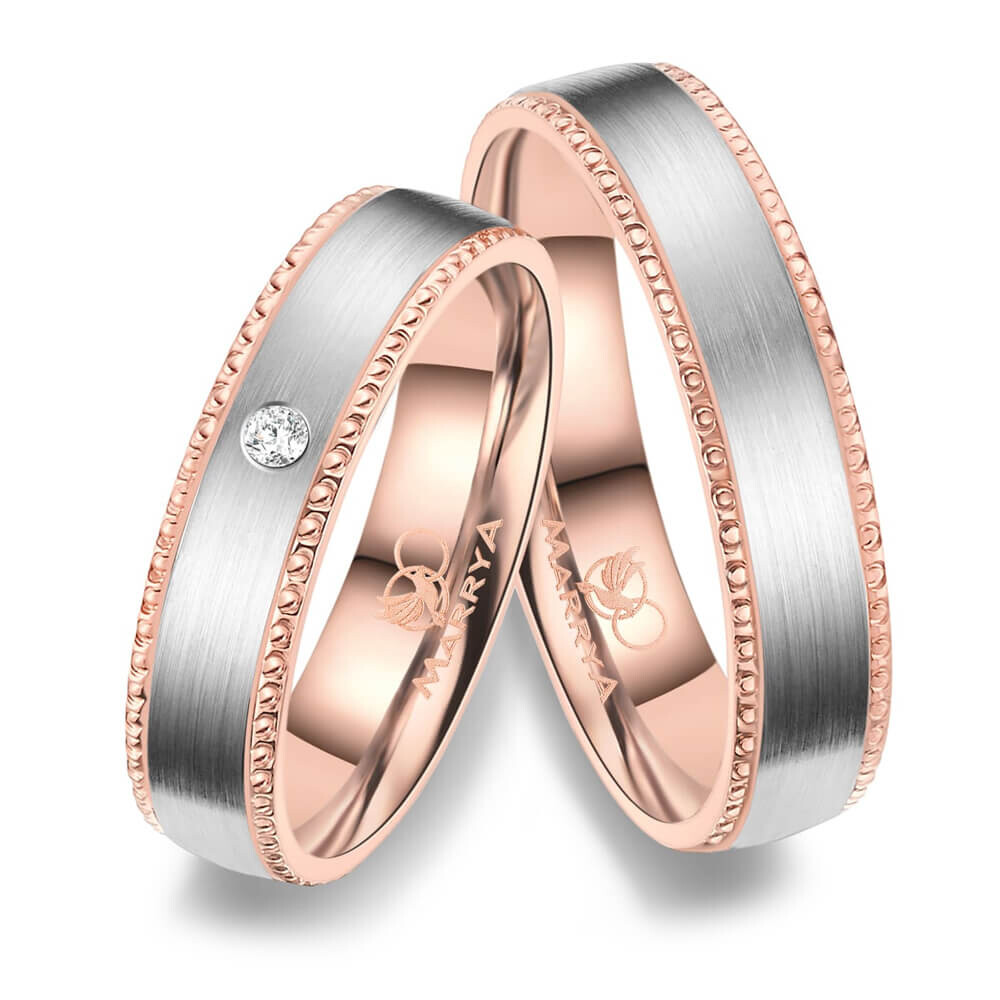 Trauringe Partnerringe Titan Rosé Perlfuge TI42