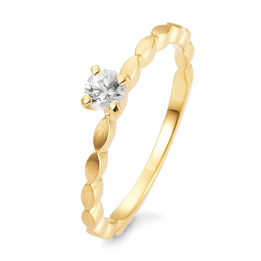 Verlobungsring Safir Weiß Gelbgold 585 TRS03BR331G