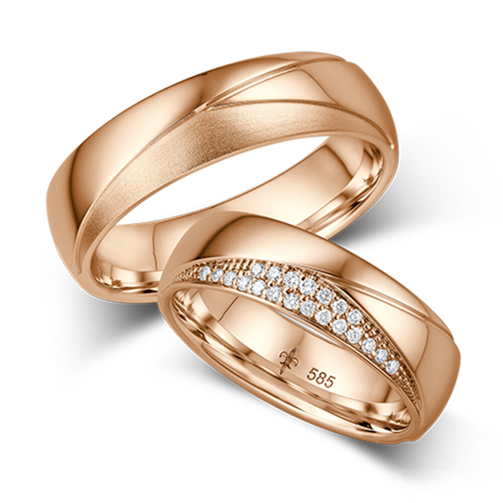 Trauringe Émilie Rotgold TR-0-00010 & TR-1-00010