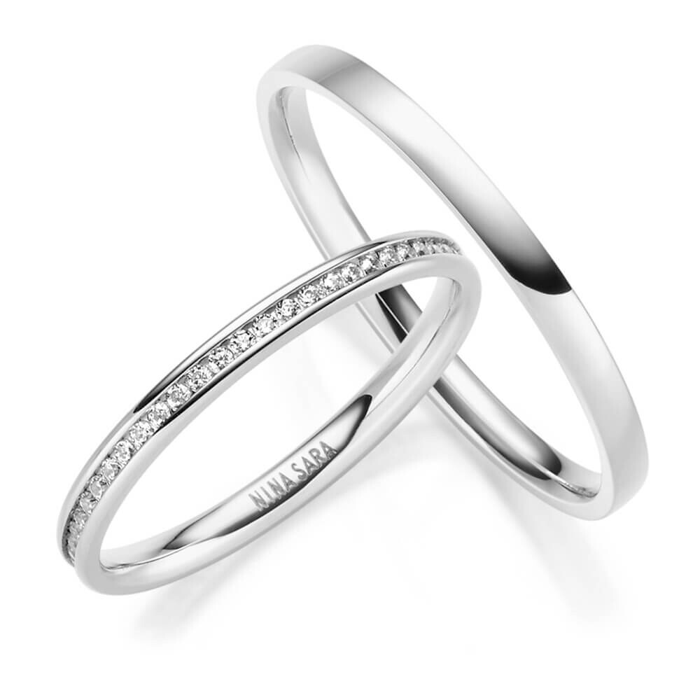 Edelstahlring Set Zirkonia NS17