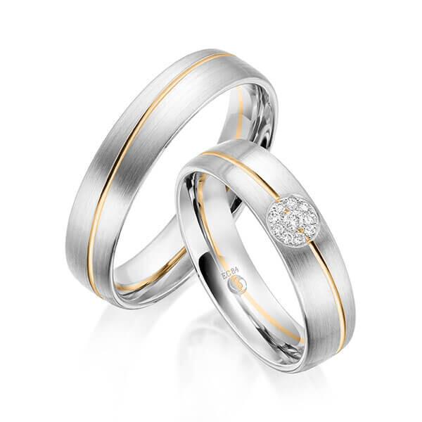 Trauringe Flower Weißgold Roségold RU-1604