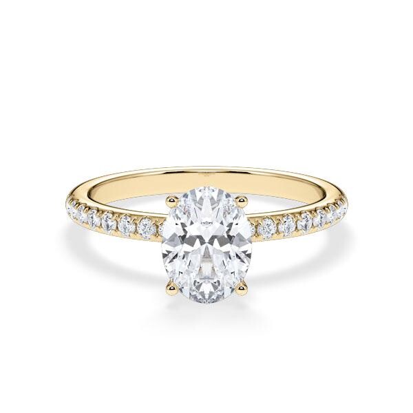 Diamantring Veiled Halo Lab-Grown Oval Gelbgold Rubin RU-1893