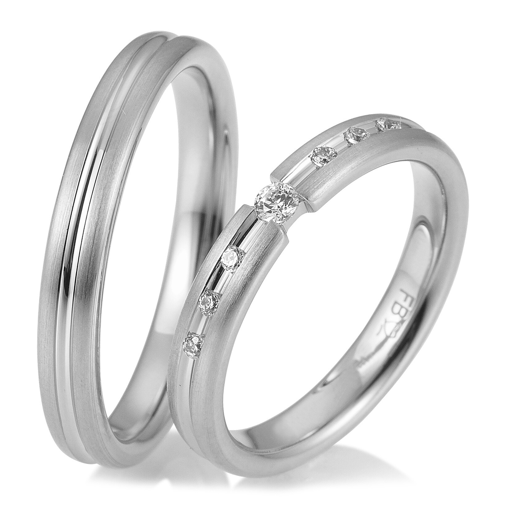 Trauringe Weißgold Inspiration BR 48/05877 & 48/05878