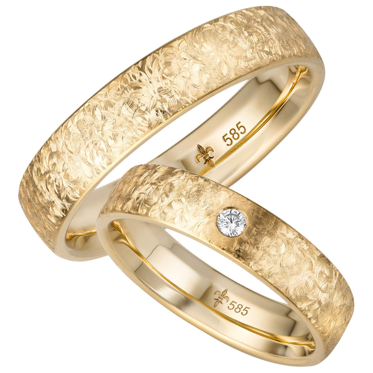 Trauringe TR-0-00039 & TR-1-00039 Eléa Gelbgold