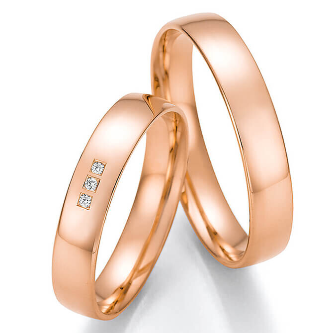 Trauringe Eheringe Rotgold Brillant 66/61030 & 66/61040