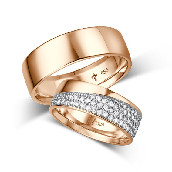 Trauringe Beyoncé Rotgold TR-0-00051 & TR-1-00051