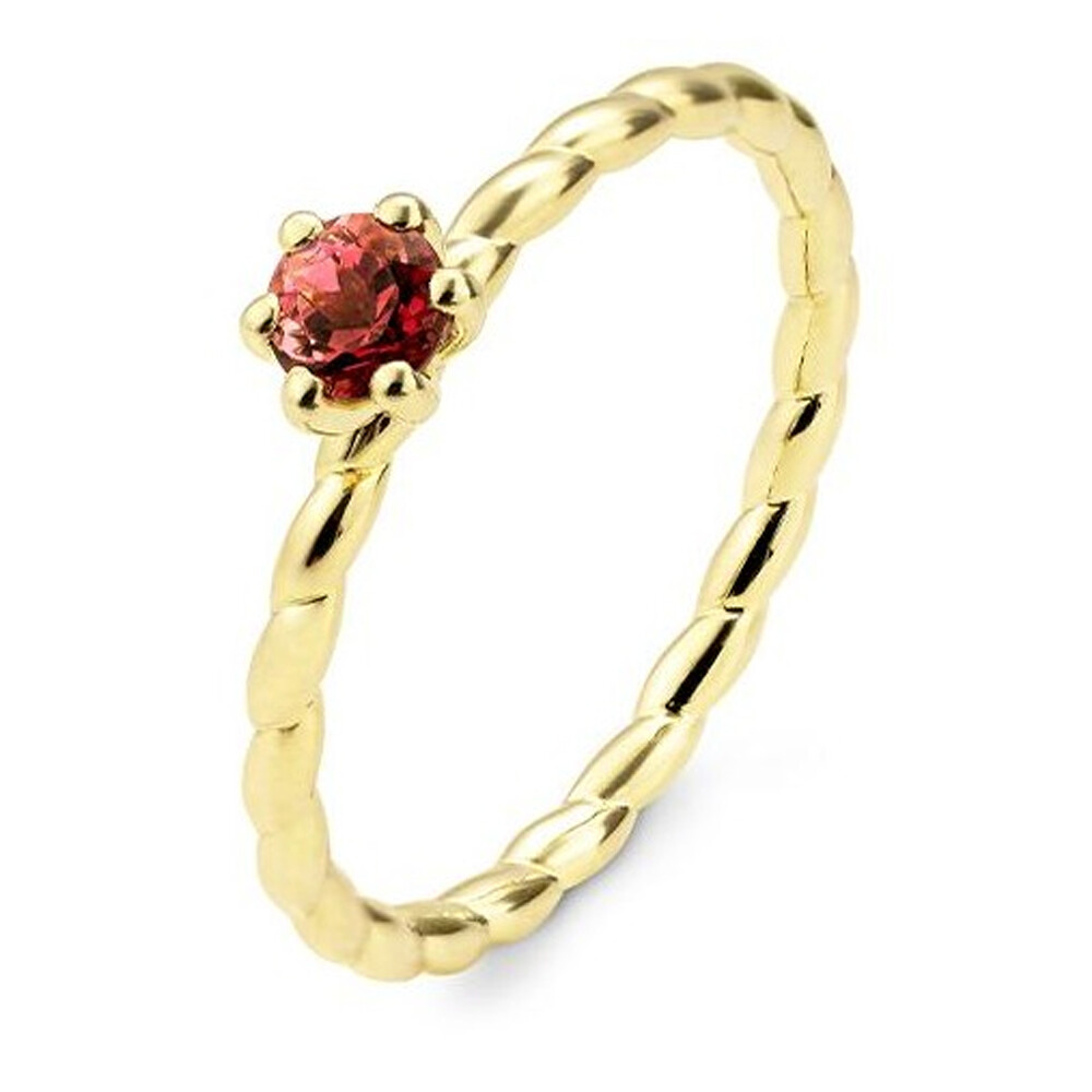 Twisted Ring Gelbgold mit Rosa Turmalin BR255-2