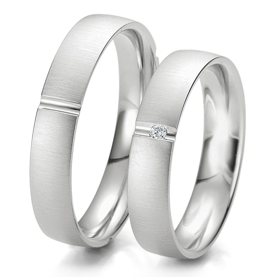 Trauringe Weißgold Rainbow 48/06215 & 48/06216