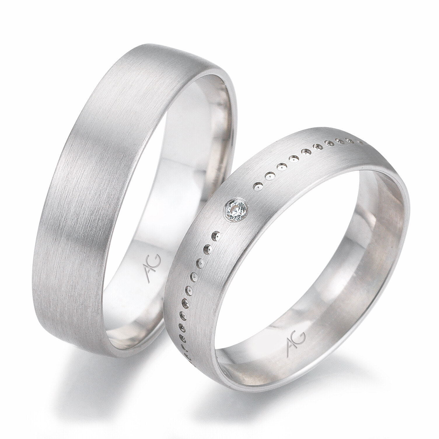 Eheringe Trauringe 4/28660/5 & 28660/5 Weißgold