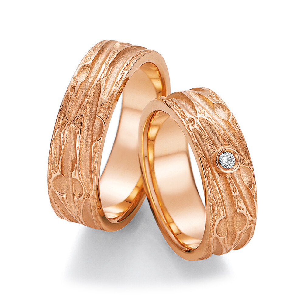 Trauringe Roségold Fascination Art Brillant 0,045 ct.