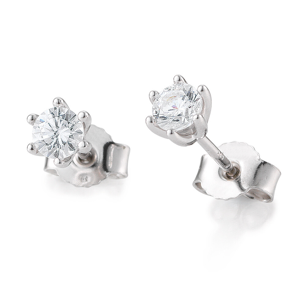 Ohrstecker 6er Krappe Weißgold Brillant BR783