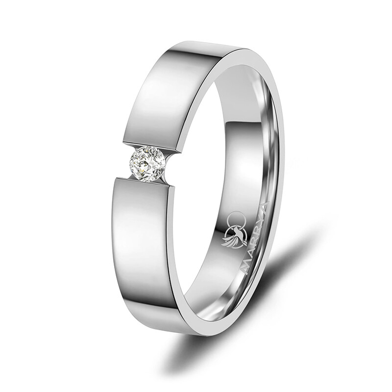 Damenring Spann Edelstahl Zirkonia ES-43