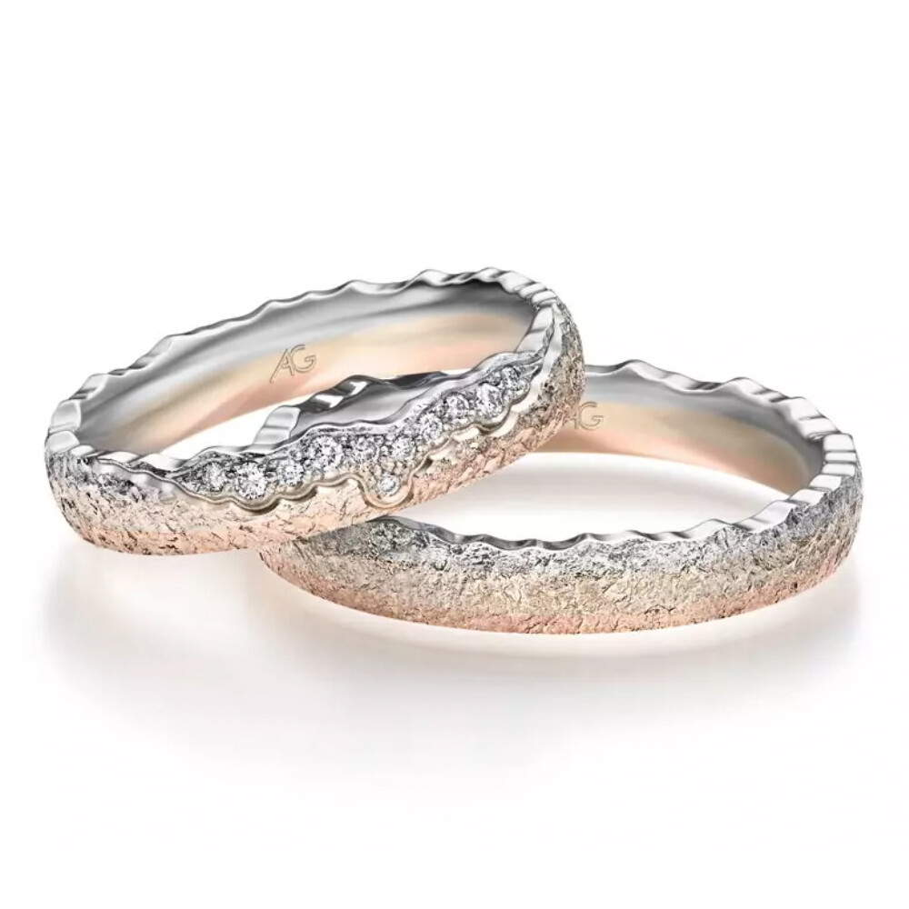 Trauringe Bicolor Mondlicht Brillant 0,073 ct.