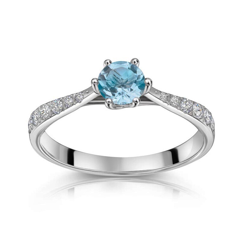 Antragsring Platin Blau Topas (⌀ ca. 5,2 mm) Zirkonia 503806