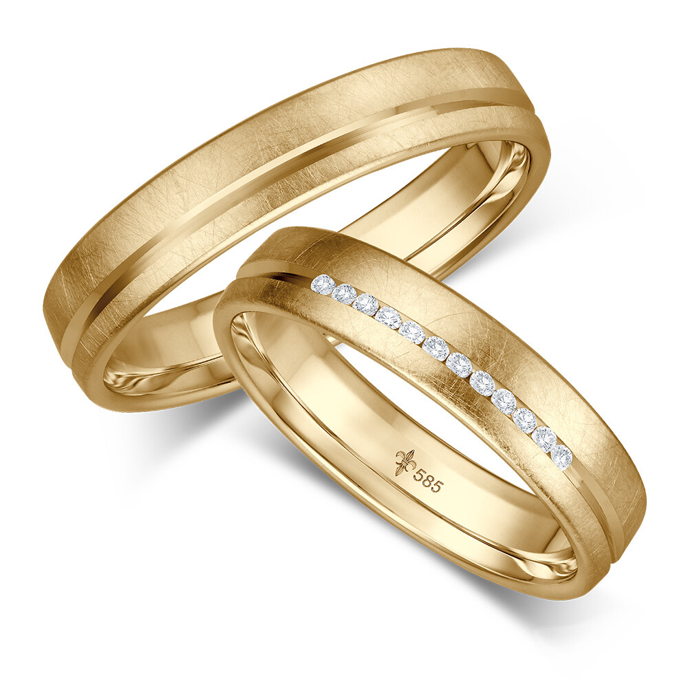 Trauringe Pia Gelbgold Brillant TR-0/TR-1-00079