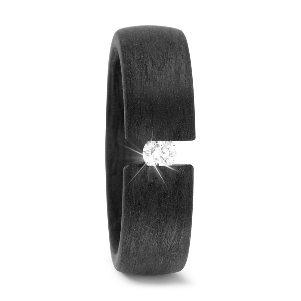Trauringe Carbon in Spannringoptik Brillant 0,100 ct.