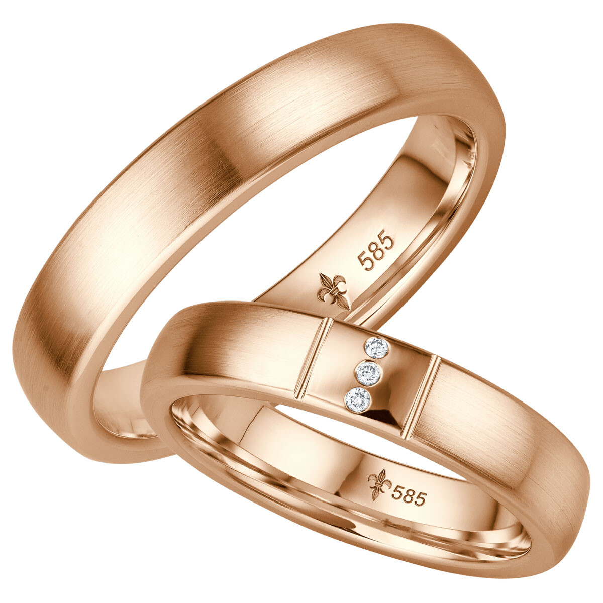 Trauringe Bernadette Rotgold TR-0-00037 & TR-1-00037