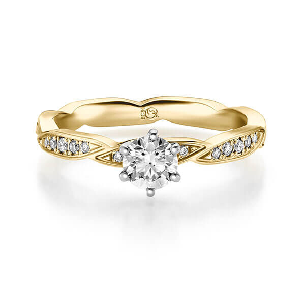 Diamantring Gelbgold 585 zus. 0,500 ct, Lab-Grown & tw,si Brillant RU-1721-8