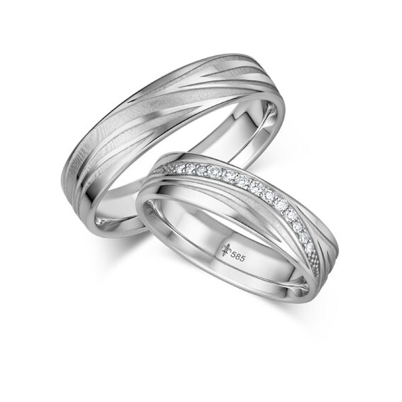 Trauringe Sandrine Weißgold TR-0-00065 & TR-1-00065 