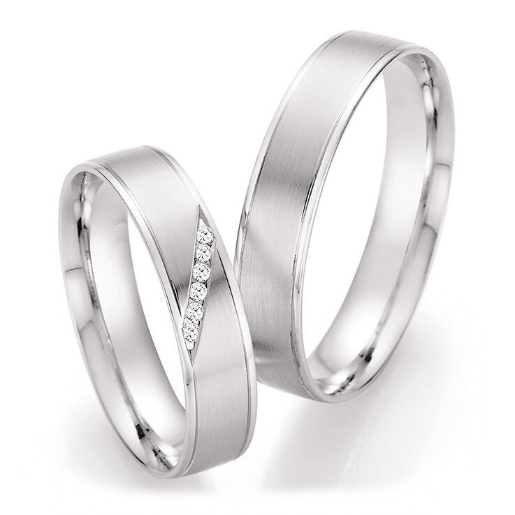 Trauringe Weißgold Brillant CR 66/41130 & 66/41140