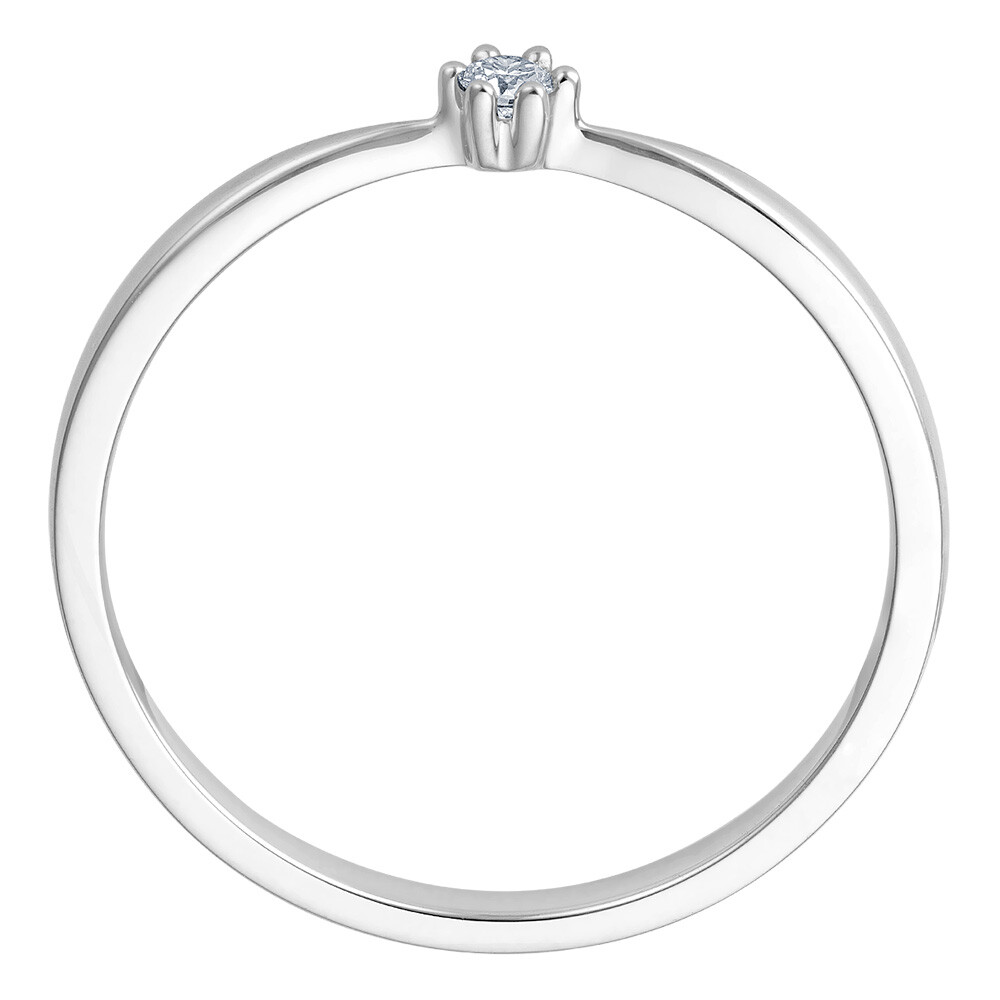 Solitaire Ring Weißgold Brillant 0.040 ct. w/si, stehend