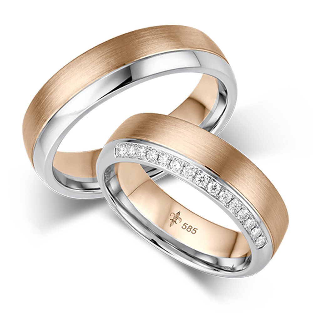 Trauringe Claire Rosé-/Weißgold TR-0/TR-1-00013