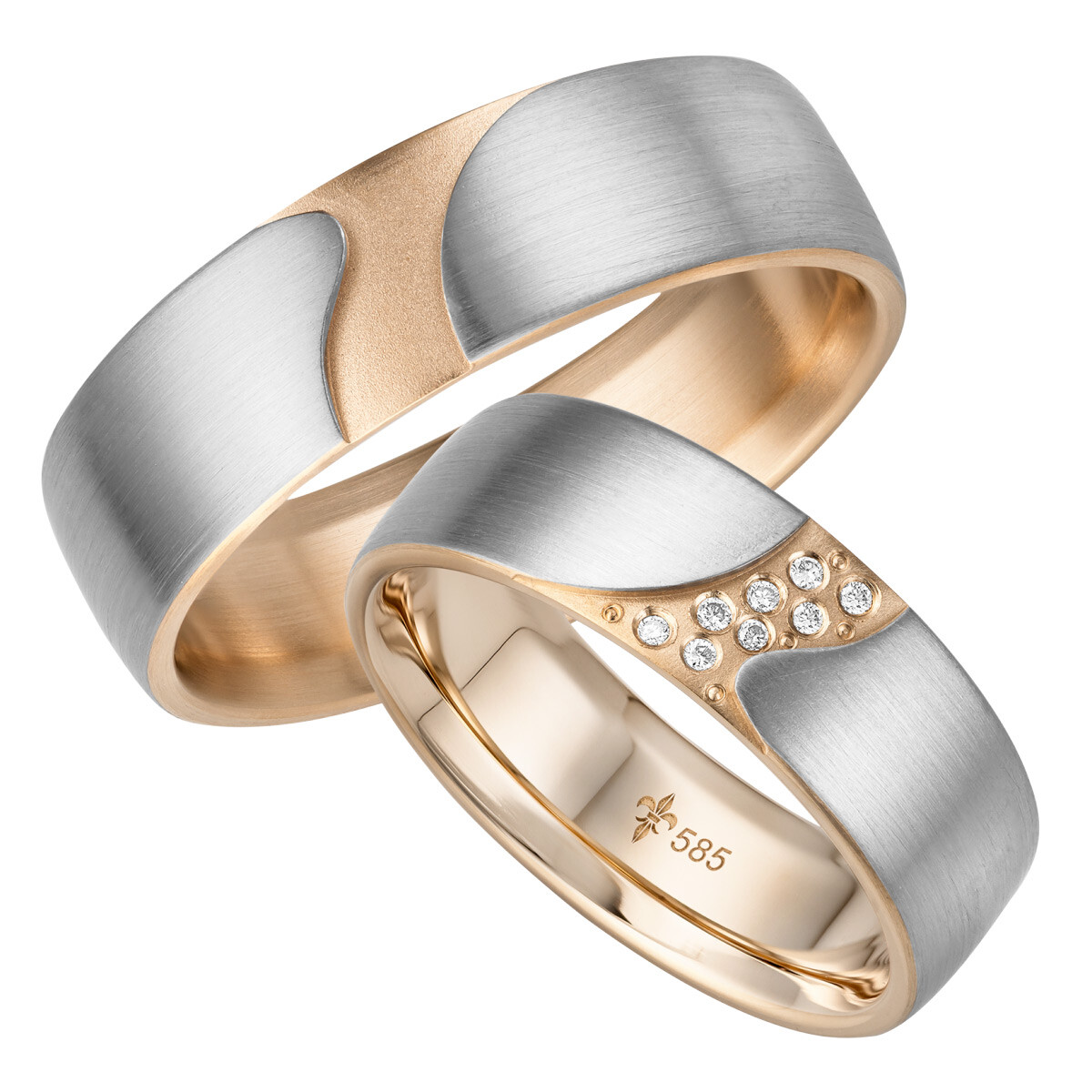 Trauringe Eve Weißgold & Roségold TR-0-00012 & TR-1-00012