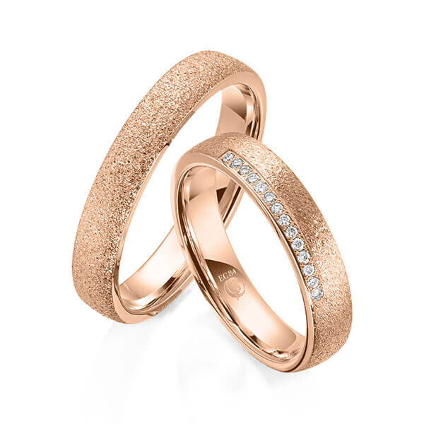 Trauringe diamantiert Rotgold RU-1606